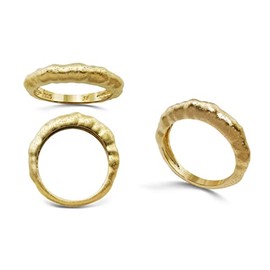 Premium Ring in Wave Shape | Curved Ring Made of 925 Sterling Silver Gold-Plated | Simple Women's Ring, Precious metal