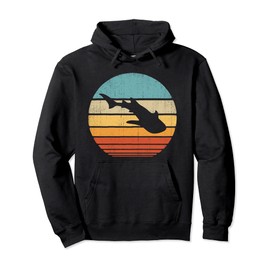 Whale Shark Retro Vintage 60s 70s Sunset Sea Animal Lovers Pullover Hoodie