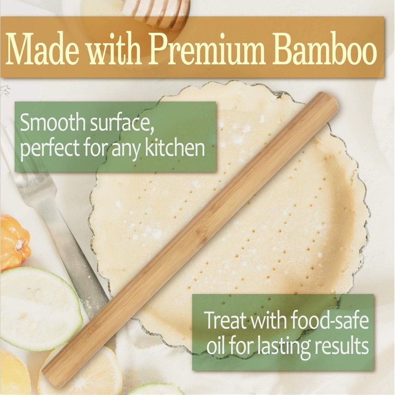 Bamboo French Style Rolling Pin Assortment - 1 Thick/1 Thin