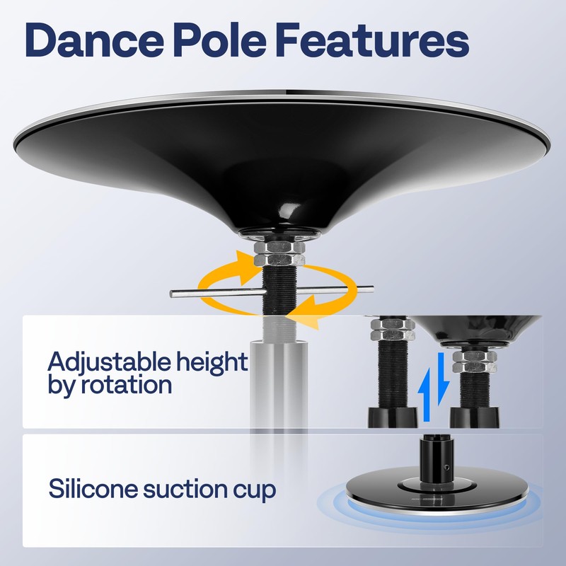 VIVOHOME 45mm Portable Spinning Dance Stripping Pole for Home Fitness