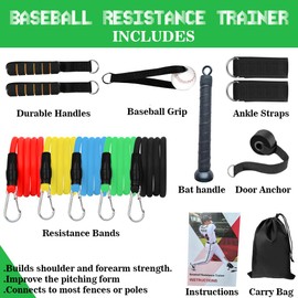 ENERACES Baseball Resistance Bands for Pitchers – Pro-Grade Arm Strength & Pitching Bands | 5-Level Adjustable Resistance Bands for Baseball/Softball Training (All Ages)