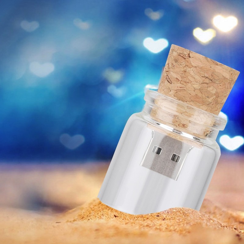 Wishing Floating Bottles USB2.0 Flash Drive Wood Flash Memory Stick