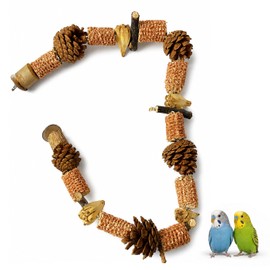 Pyralidsg Giocattoli per Uccelli, 80cm Giochi per Pappagalli in Legno Naturale, Posatoio per Pappagalli, Posatoi per Uccelli, Giocattolo per Pappagallo, Cocorite, Agapornis, Calopsite