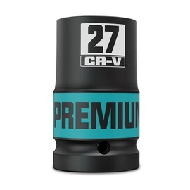 Aurlloct 1" Drive Impact Socket Single, 27 mm Hex Long Socket for Auto Motive Trucks Car Tires Tractors Engines Repairing DIY Mechanic Tool