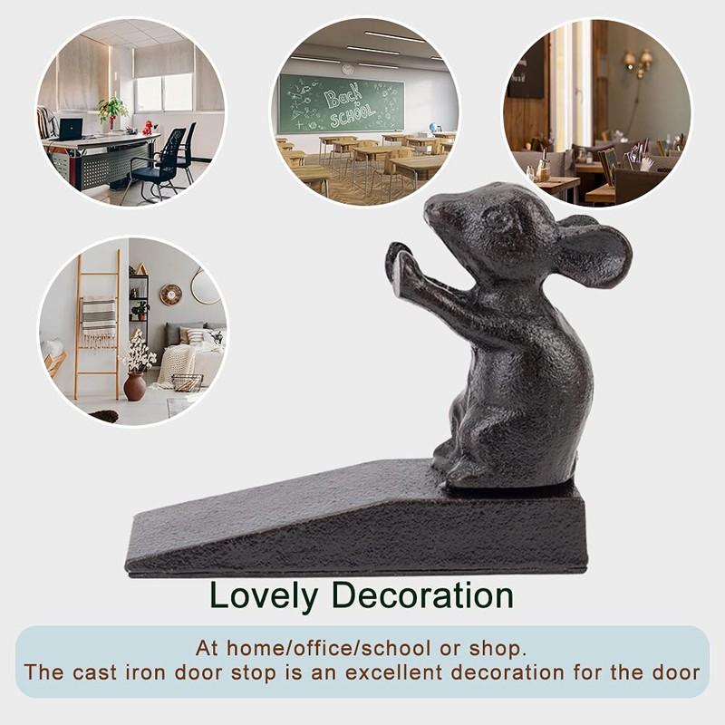 Earl Diamond Heavy Duty Cast Iron Cute Mouse Door Stops