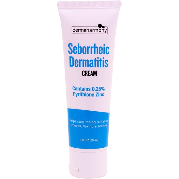 DermaHarmony Seborrheic Dermatitis Cream 3 fl oz – (1 Tube) - Relieves Skin and/or Scalp itching, Irritation, Redness, flaking and Scaling Due to seborrheic Dermatitis