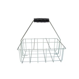 The Dairy Shoppe Wire Bottle Carrier for Libbey, StanPac, 32 oz bottles (32 oz Square Milk Bottles, 6 Cell Carrier)