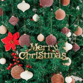 WDF 35PCS Velvet Christmas Balls - Shatterproof Christmas Ball Decoration - Neutral Christmas Ornaments Set 10 Styles of Christmas Decorations for Parties, Holidays, Christmas