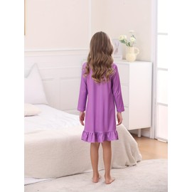 Bow Dream Toddler Girls Dress Cute and Matching American Girl Doll Clothes for Girls Cartoon Pattern Purple Size 120