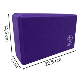 ATC Handels GmbH Yoga Block Aid for Asanas, Pilates and Yoga Exercises - Stretching Block, Yoga Block, Yoga Brick, Purple