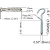 HAFD Ceiling Hooks Zinc Plated M8 8x130mm with M12 12x60mm