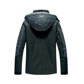 Spmor Women's Waterproof Rain Jacket Lightweight Windproof Hooded Windbreaker Coat Black Medium