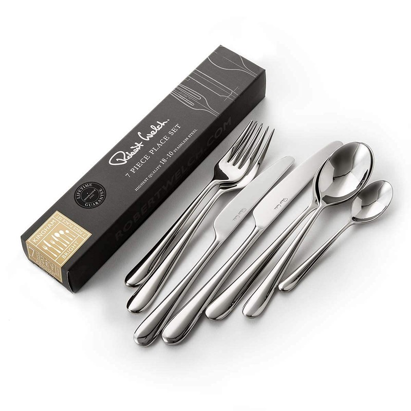 Robert Welch Kingham Bright, 7 Piece Cutlery Place Setting. Made