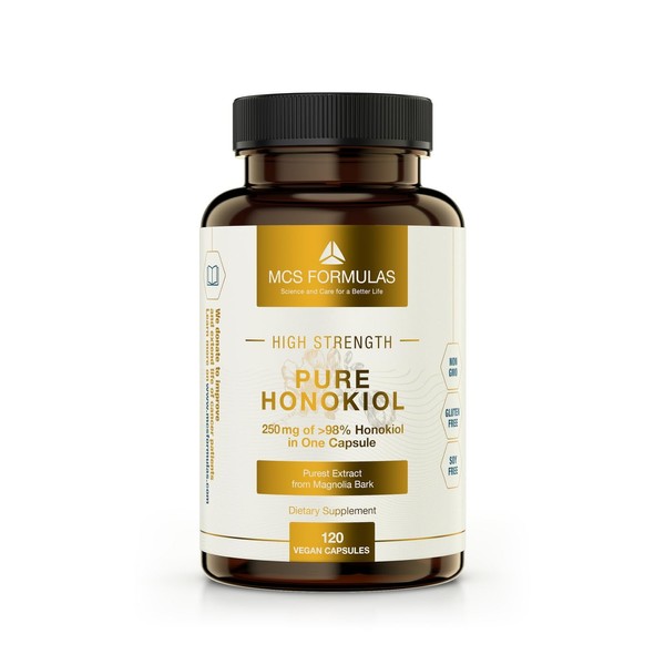 Pure Honokiol, 120 Capsules, 250 mg/Capsule (>98% Honokiol)
