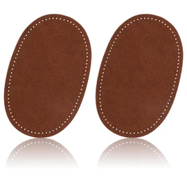 2pcs Elbow Patches for Sweaters, Oval Elbow Patches for Clothes Artificial Leather Sew-On Elbow Patches Repair Patches for Sweaters Jackets Down Jackets Pants (Brown)