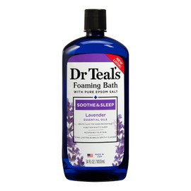 Dr Teal’s Foaming Bath with Pure Epsom Salt, Soothe & Sleep with Lavender, 34 Ounces
