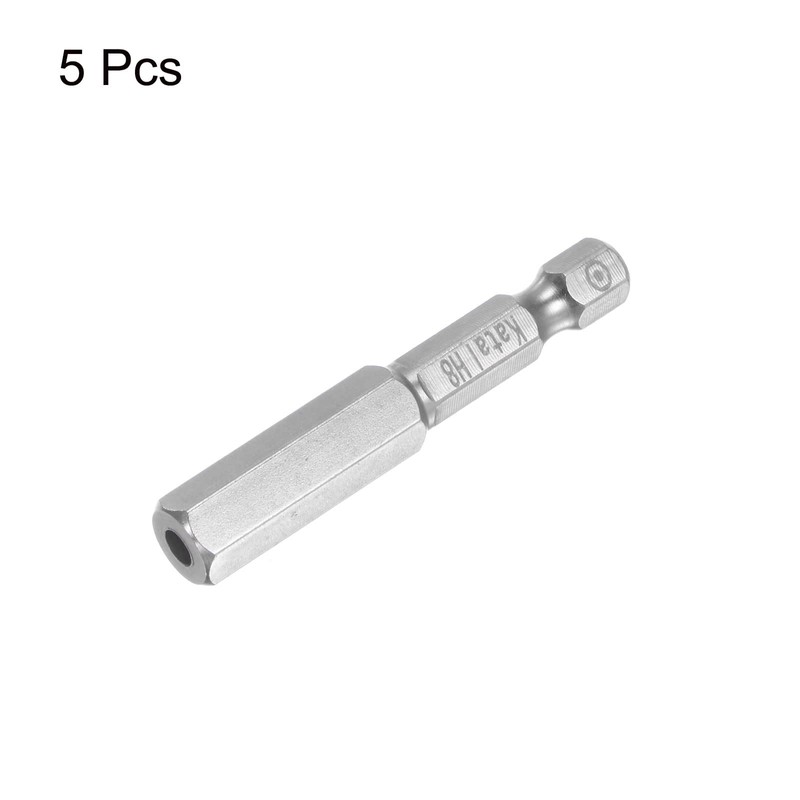 sourcing map 5pcs H8 Hex Screwdriver Bit 1/4" Hex Shank