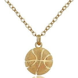 Gold Basketball Pendant Necklace Gift for Basketball Players Girls Boys Basket Ball Necklaces for Women Men Basketball Fans Lovers Gifts for Basketball Team Gifts Necklaces