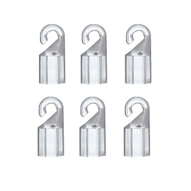 6PCS Wand Tip Hook Sleeve, Venetian Blinds Wand Rod Hook, Wand Rod Tip Hook, Clear Plastic Shepherds Hook Wand Tip Connector Wand Cap for Hexagon 7mm in Diameter Blind Tilt Wand and Wood Blinds