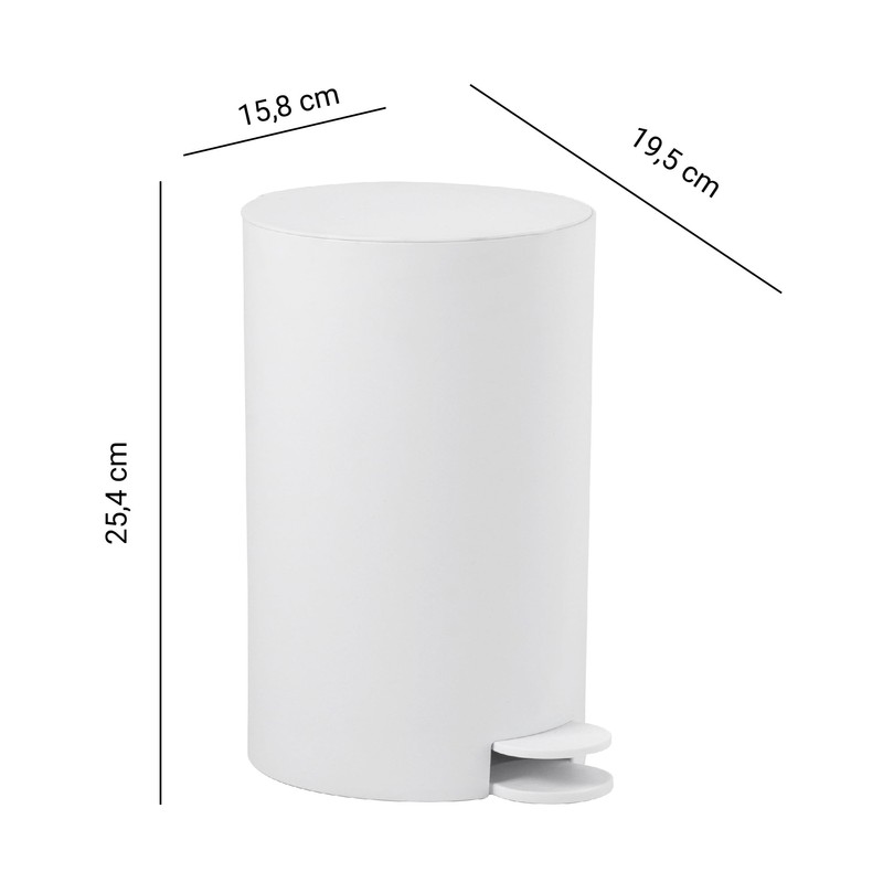 Gedy Sharon 3 Litre Pedal Bin with Lid - Matt