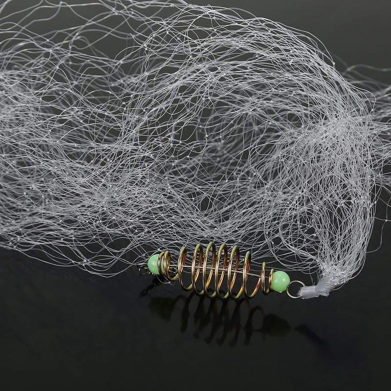 Focket Fishing Net, 4Pcs Copper Spring Net with Luminous Beads