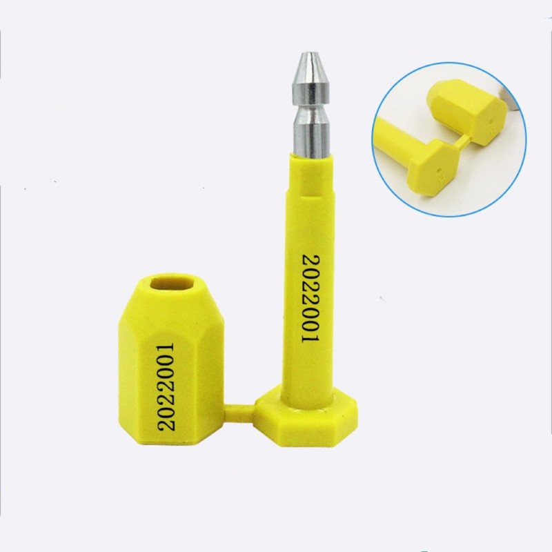 Duebass Bolt Seal for Cargo Containers and Truck Trailers, Yellow