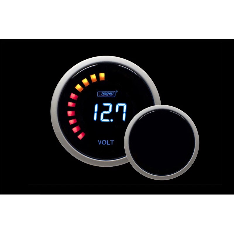 Prosport Gauges Blue Digital Volt Gauge 52mm 2 1/16"