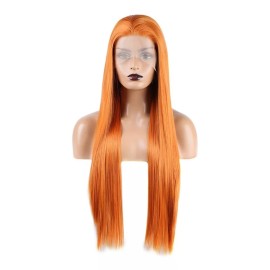 Vocoste Peluca Largo Liso Para Niña De Diario Naranja 24