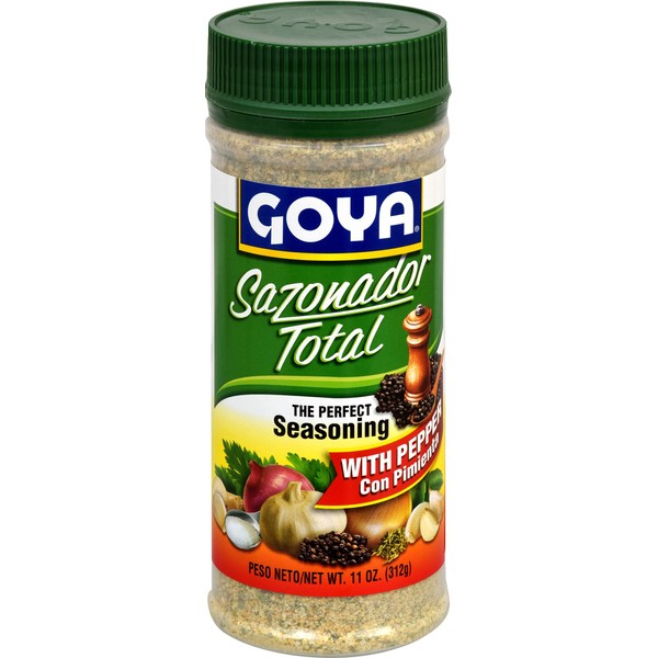 Goya Foods Sazonador Total Seasoning with Pepper, 11 Ounce (Pack of 12)