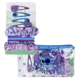 Stitch Beauty Set - Includes 2 Fabric Hair Bobbles 4 Hair Bobbles 4 Hair Pins and Toiletry Bag Ideal to Surprise Your Little Ones Design Inspired by Stitch Original Product Designed in