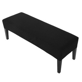 QOTSTEOS Dining Bench Cover, Elastic Stretch Polyester Spandex Anti-Dust Removable Bench Slipcover Washable Bench Seat Protector Cover for Living Room, Bedroom, Kitchen(Black)