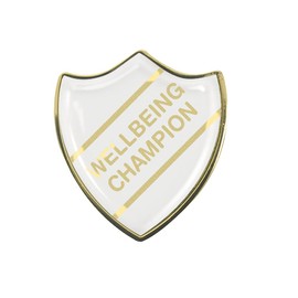 Wellbeing Champion White School Shield Badge