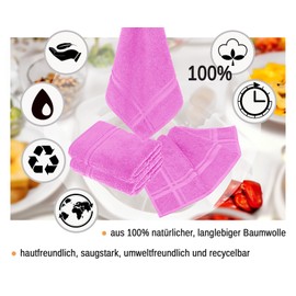 Lashuma Tea Towels Pink Lotus London 4 x Kitchen Drying Towels 50 x 50 cm