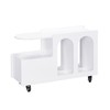 Merax Mobile 21.2" H End Table on Lockable Wheels,Cream Style