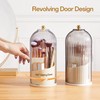 STORICANS Makeup Brush Holder Rotating Organiser with Clear Lid，Sliding Opening
