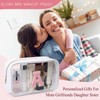 LOFOWN Initial Clear Makeup Bag Small Cosmetic Bag Travel Toiletry