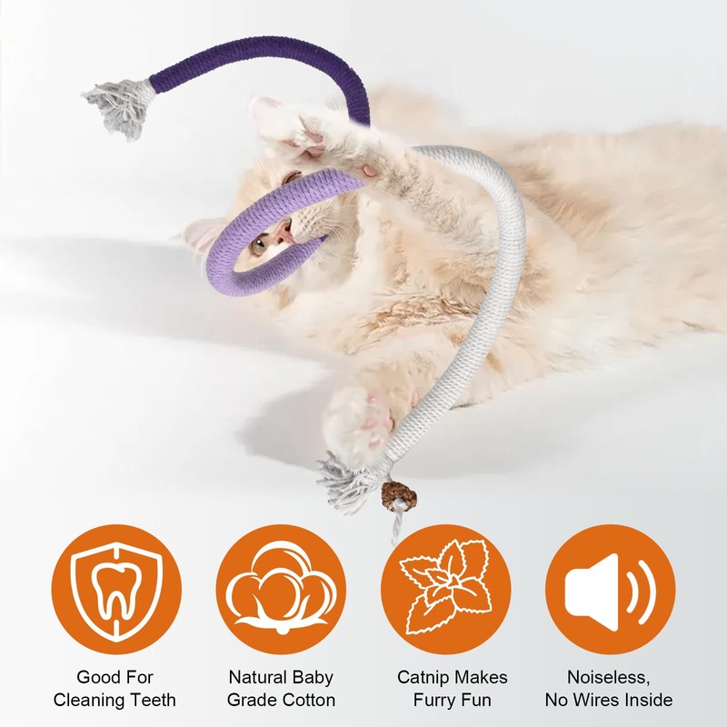 Lunaanda Kauspielzeug Katze für Indoor-Katzen,3 Stück Beißseilen für Katzen und