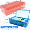Nuozme Double Layer Large Capacity Pencil Box,Plastic Translucent Pencil Box,