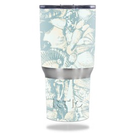 MightySkins Skin Compatible with RTIC Tumbler 20 oz (2016) – Blue Seashells | Protective, Durable, and Unique Vinyl Decal wrap Cover | Easy to Apply, Remove, and Change Styles | Made in The USA