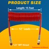 GREPSPUD 15Ft Coiled Air Brake Hoses Assembly for Semi Truck,