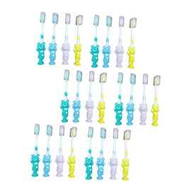TOVINANNA 24pcs Boys and Girls Toothbrushes Bear Shape Bamboo Bristles Oral Hygiene for Toddlers