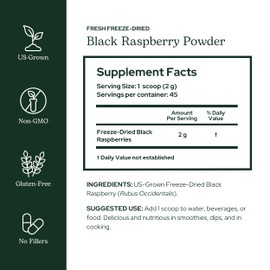 Eclectic Herb - Black Raspberry Powder Superfood Supplement | Nutritional Support, Vitamins + Minerals | Antioxidant + Immune Support | Natural, Non-GMO, Vegan, Gluten Free (3.2 oz | 90 g)