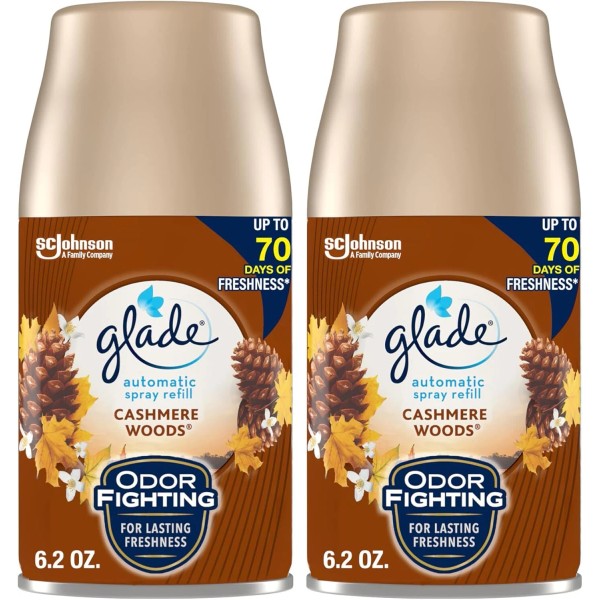 Glade Automatic Spray Refill Cashmere Woods 6.2oz 2 Count Air