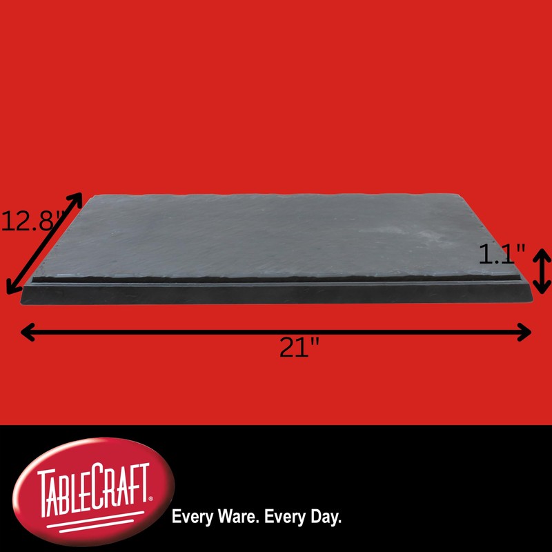Rectangular Melamine Slate Display Tray, 21 x 12.875 x 1.125"
