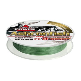 Ashconfish 4 Braid Fishing Line, 4 Strand, X4, 164.0 Yards (150 m), 0.004 - 0.02 Inch Diameter (0.4 - 10 Gou), Single Color/Multicolor, Dark Green