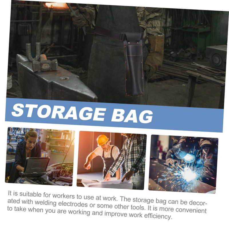 TEHAUX 2pcs Flame-resistant Welding Rod Holder Bag High-capacity Wear-resistant Storage