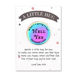 A Little Hugs Token for Women Men Yes or No Decision Coin for Family Friends Birthday Graduation Gifts for Son Daughter Funny Decision Maker for Mom Dad Mother's Father's Day Gift for Grandma Grandpa
