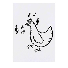 'Musical Chicken' Temporary Tattoo - Water Resistant, Skin-Safe, Non-Toxic Transfer (TO00051712)