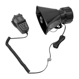 DUZFOREI 12V Horn Siren, Car Big Horn, 12V Big Horn Siren with 7 Tones, Equipped with Microphone PA Speaker System, Suitable for Cars, Boats, Trucks, and Lorries