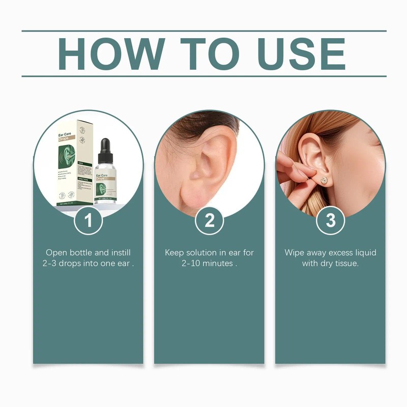Natural Ear Care Drops for Tinnitus Relief, Gentle Formula with